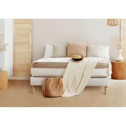 Ensemble LE COSY Memoire de forme 7 zones de confort sommier kit Blanc
