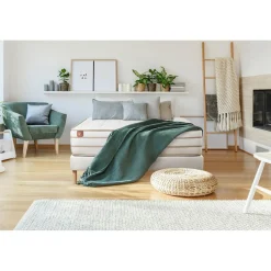 Ensemble LE DOUILLET Memoire de forme BioViscoMaxi epaisseur et sommier Blanc