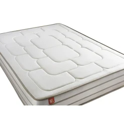 Ensemble LE DOUILLET Memoire de forme BioVisco Maxi epaisseur et sommier kit Blanc