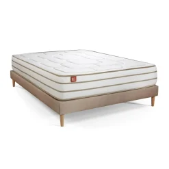 Ensemble LE DOUILLET Memoire de forme BioVisco Maxi epaisseur sommier kit Beige