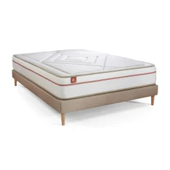 Ensemble LE PAISIBLE Memoire de forme BioVisco sommier Beige