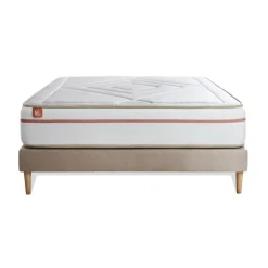 Ensemble LE PAISIBLE Memoire de forme BioVisco sommier Beige