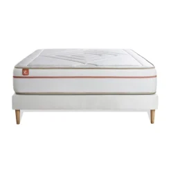 Ensemble LE PAISIBLE Memoire de forme BioVisco sommier kit Blanc