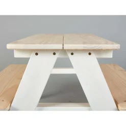 Ensemble table et bancs enfant en bois - HINNA