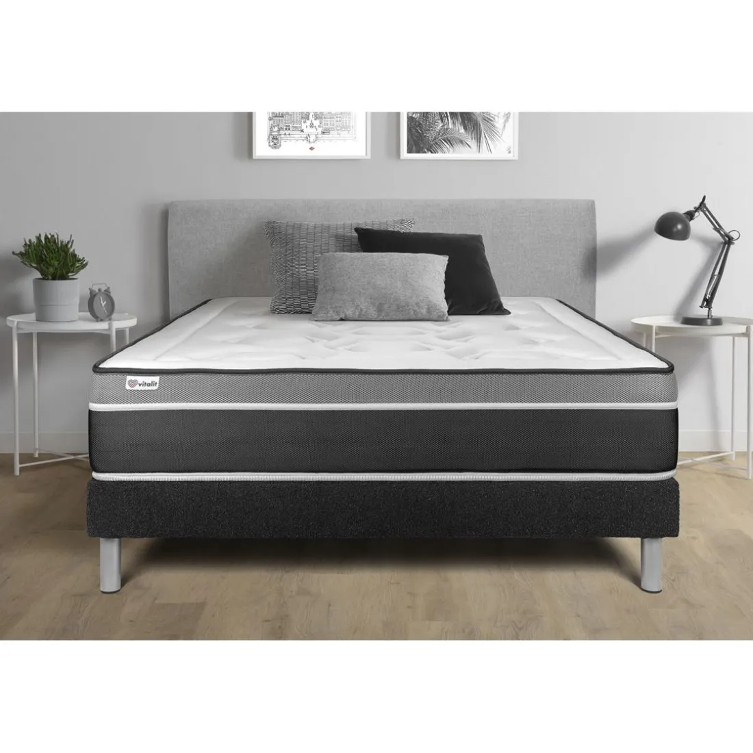 Ensemble VITAL CARE sommier Kit noir