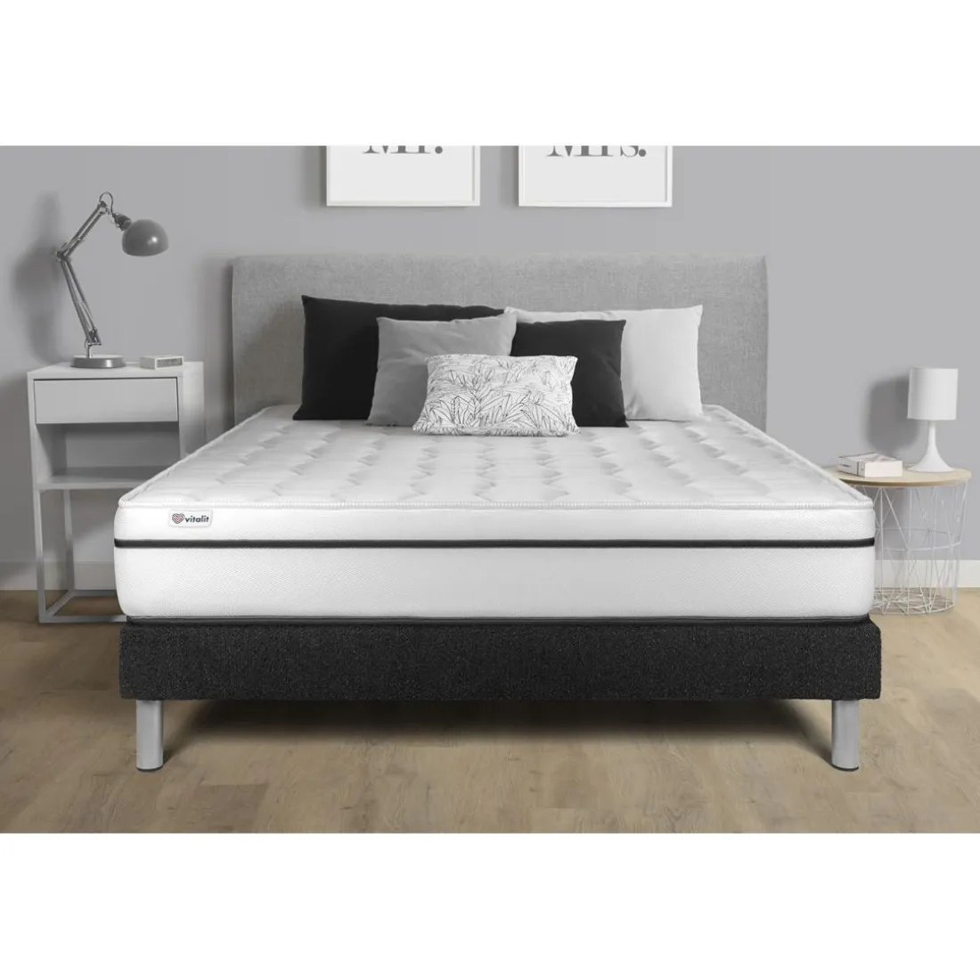 Ensemble VITAL SPA sommier Kit Noir