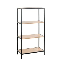 Etagère à 4 niveaux et plateaux décor chène