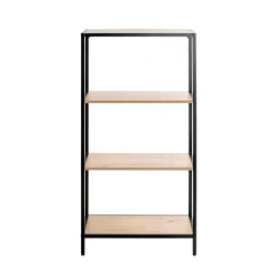 Etagère à 4 niveaux et plateaux décor chène