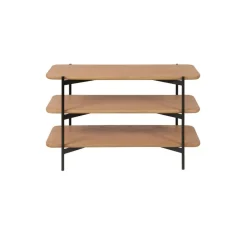 Etagère à 3 Plateaux en Chêne et Métal Noir PHILOU