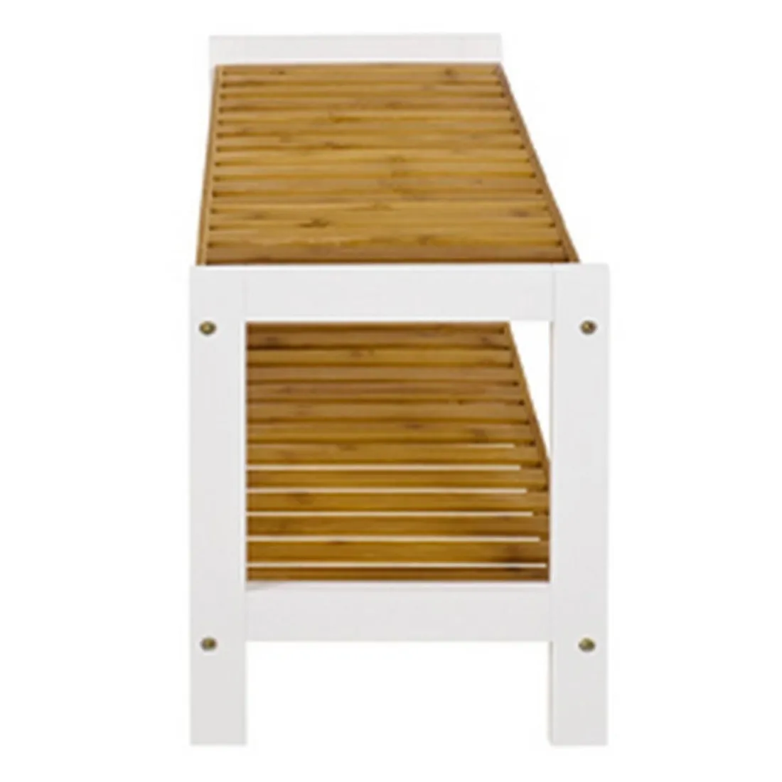 Etagère à chaussures bois et bambou deux niveaux