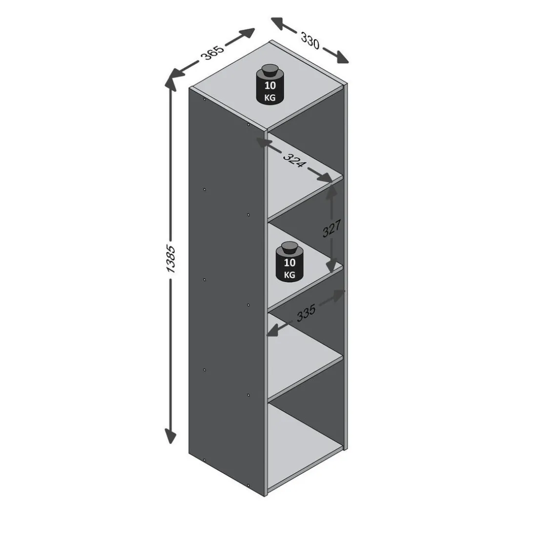 Etagère 4 Compartiments ANTHRACITE MEGA