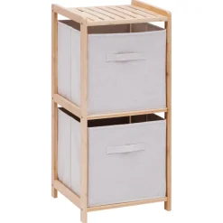 Etagère 2 niveaux Tidy Box bois clair
