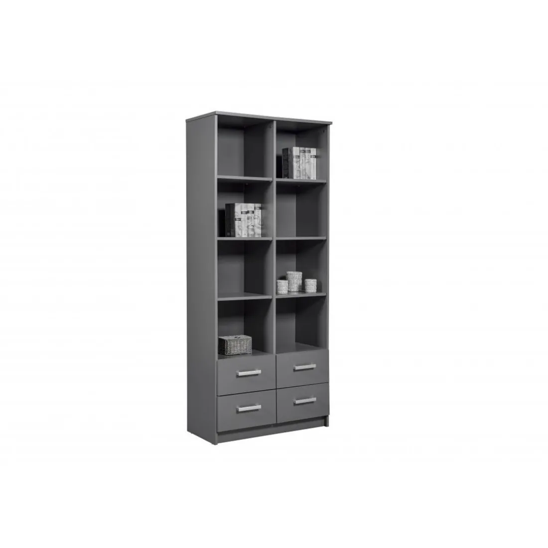 Etagère 4 Portes Gris Graphite ELENZIO