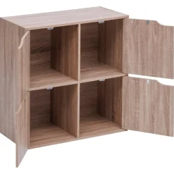 Etagère 4 portes Mix'n Door bois clair