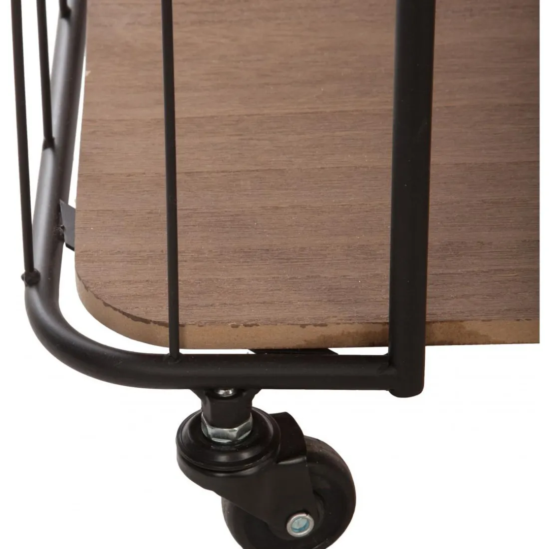 Etagère à Roulettes 4 Etages Structure en Acier Noir TONY