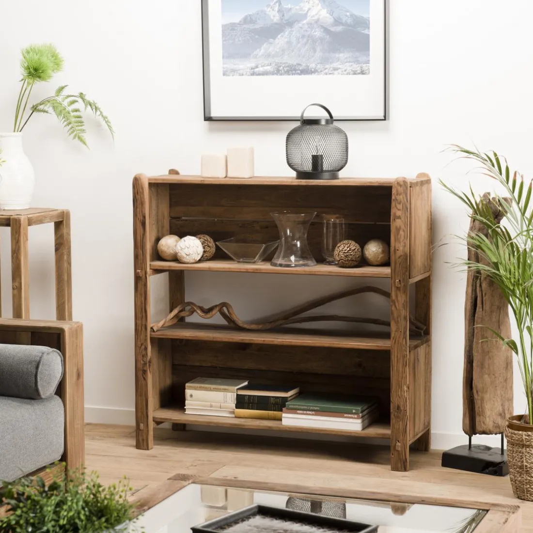 Etagère ANDRIAN 3 Niveaux Bois Pin Recyclé