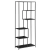 Etagère bibliothèque style industriel rangement de 5 niveaux KNUT couleur noire