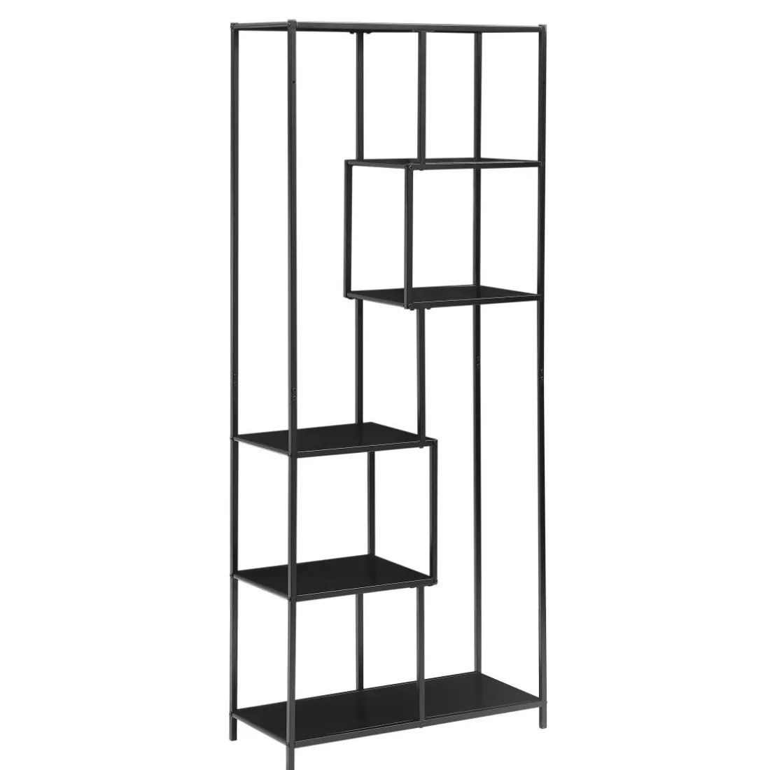 Etagère bibliothèque style industriel rangement de 5 niveaux KNUT couleur noire