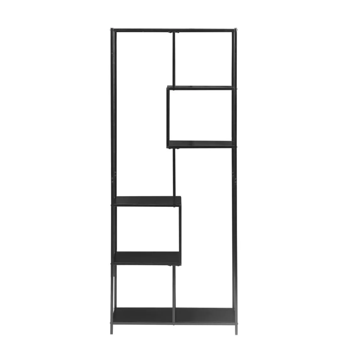Etagère bibliothèque style industriel rangement de 5 niveaux KNUT couleur noire