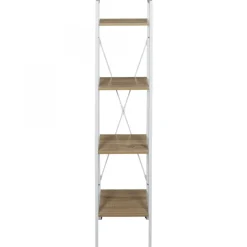 Etagère Bois Et Métal Blanc 148x34x32cm