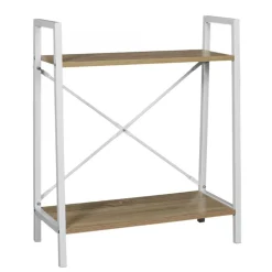 Etagère Bois Et Métal Blanc 70x60x27cm