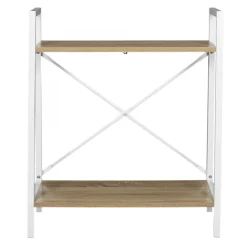 Etagère Bois Et Métal Blanc 70x60x27cm