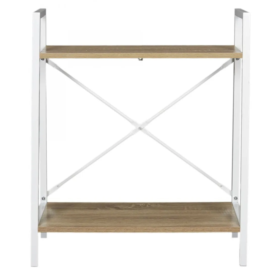 Etagère Bois Et Métal Blanc 70x60x27cm