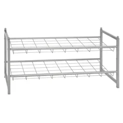 Etagère chaussures 2 grilles en acier