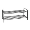 Etagère chaussures acier laqué noir 2 étages