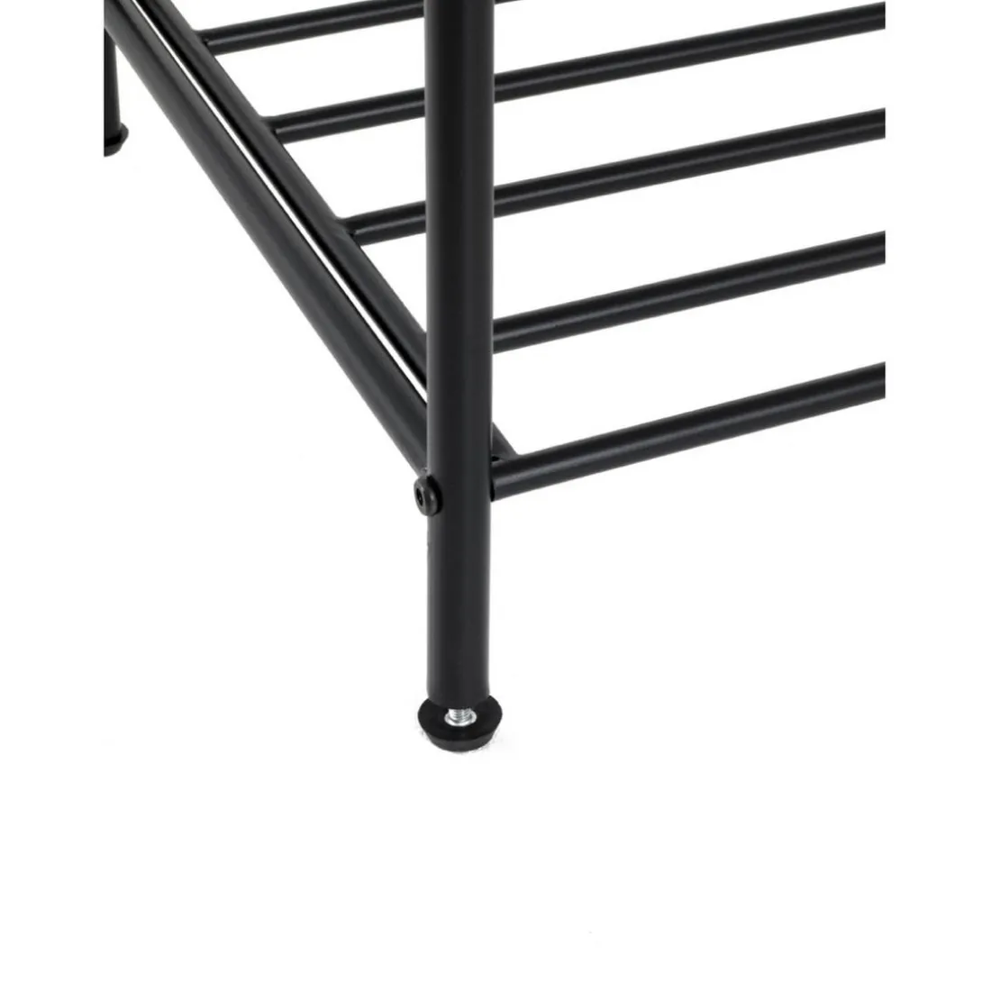 Etagère chaussures acier laqué noir 2 étages