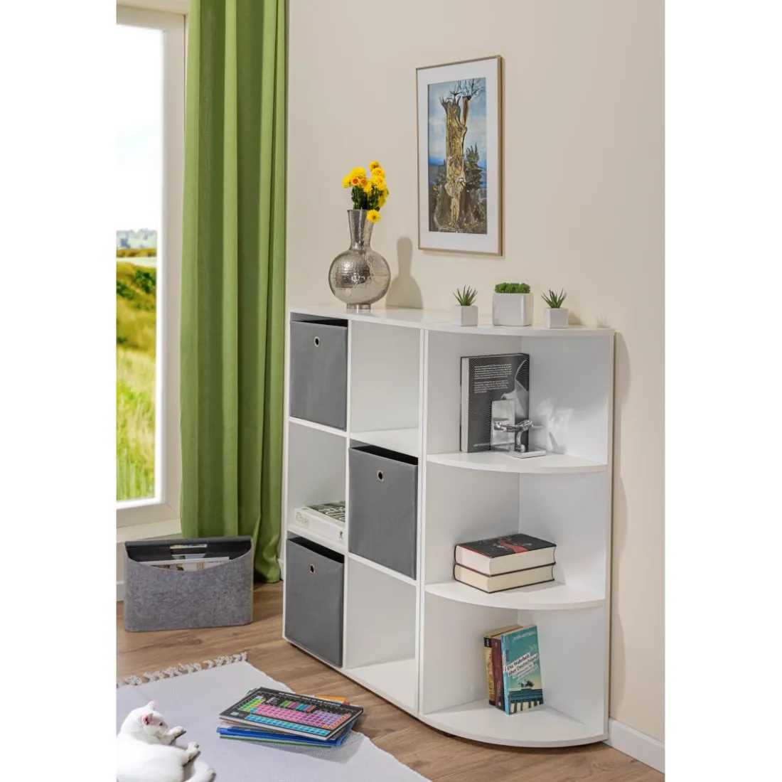 Etagère d'angle NUORO 3 niveaux blanc