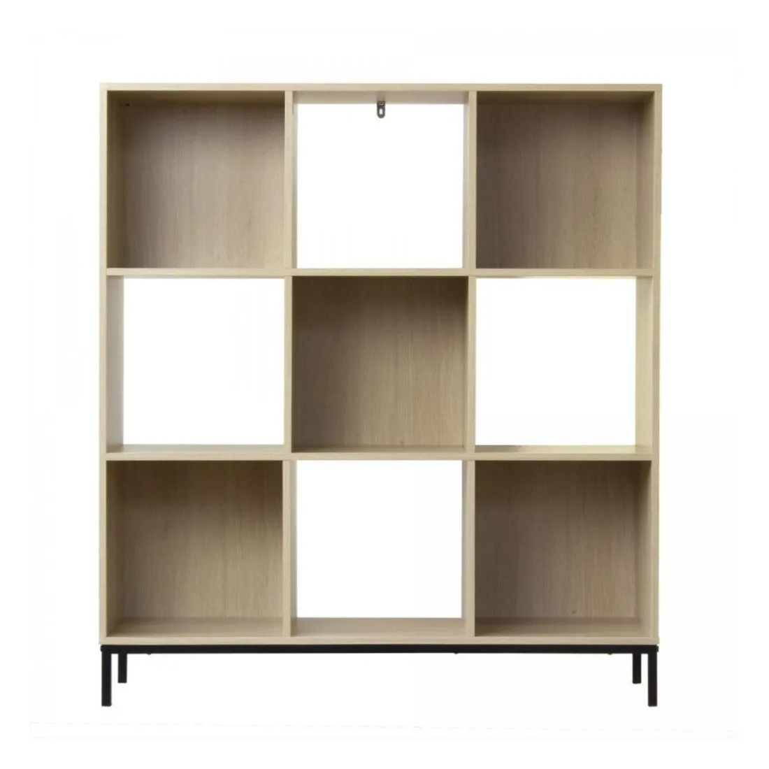 Etagère de rangement 9 cases en bois avec pieds métal