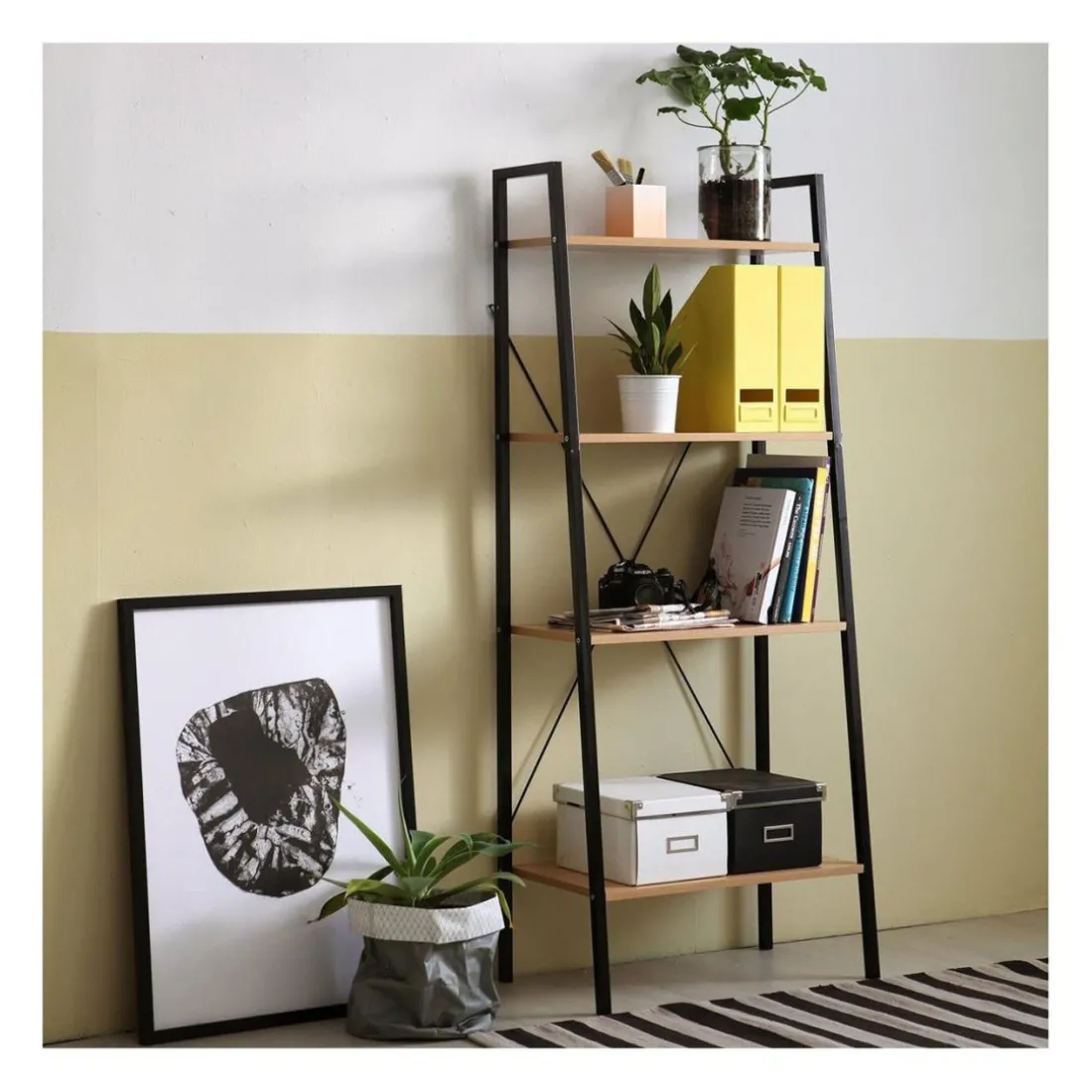 Etagère de rangement 4 niveaux style industriel