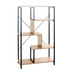 Etagère design 6 compartiments bois et métal