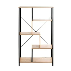 Etagère design 6 compartiments bois et métal