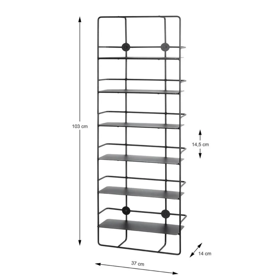 Etagère en métal à 6 niveaux noire