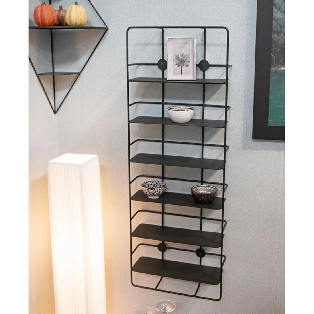 Etagère en métal à 6 niveaux noire
