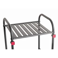 Etagère en tube d'acier peint époxy anthracite, 4 étagères en métal peint époxy anthracite