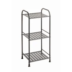 Etagère en tube d'acier peint époxy anthracite 3 étagères en métal peint époxy anthracite