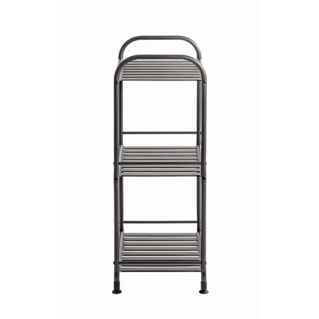 Etagère en tube d'acier peint époxy anthracite 3 étagères en métal peint époxy anthracite