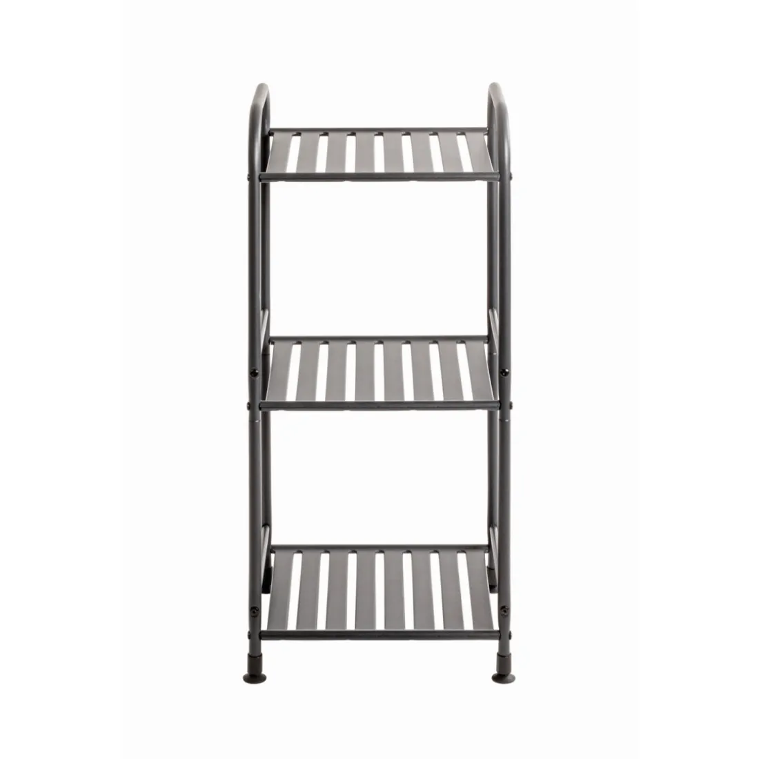 Etagère en tube d'acier peint époxy anthracite 3 étagères en métal peint époxy anthracite