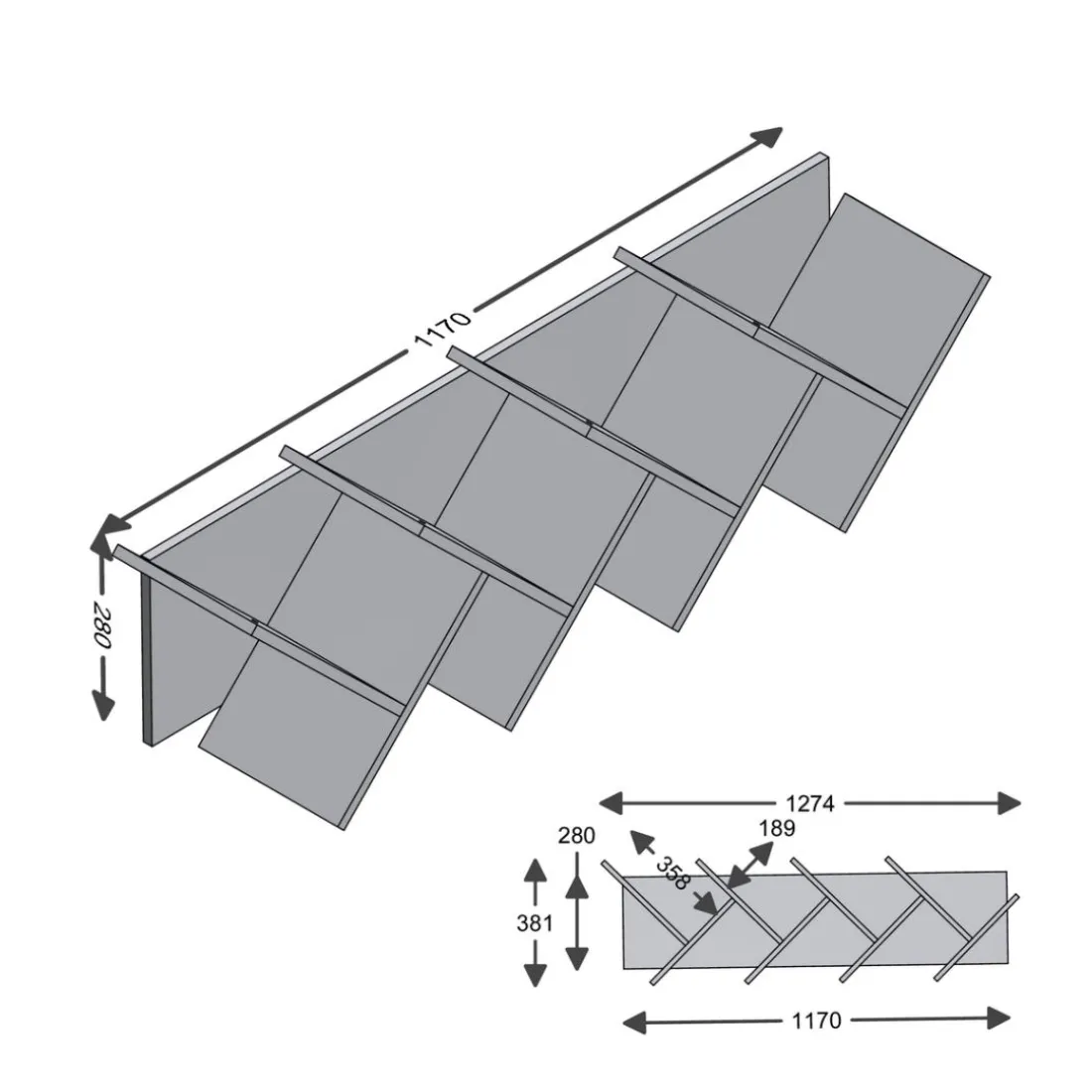 Etagère horizontale blanche BÜCHEN