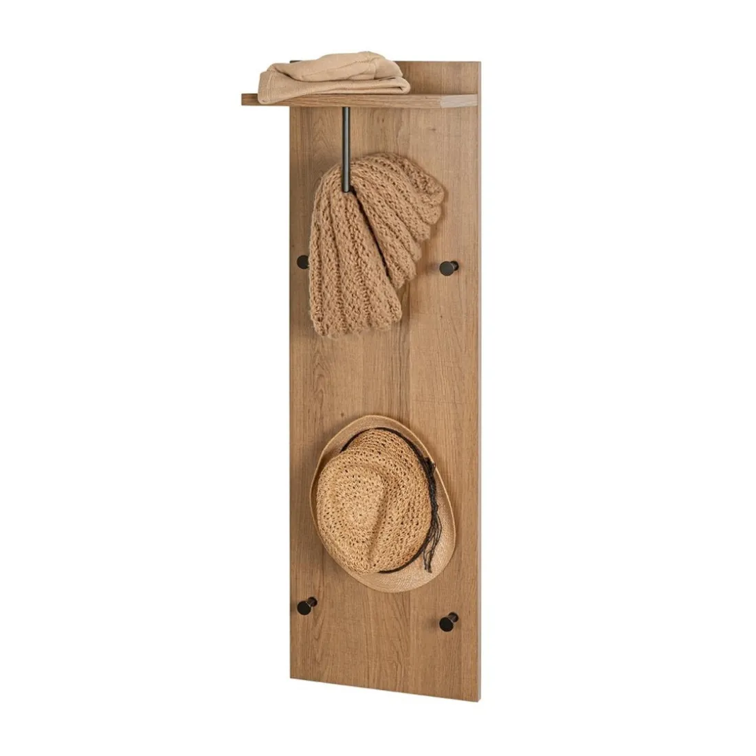 Etagère murale 5 crochets métalliques