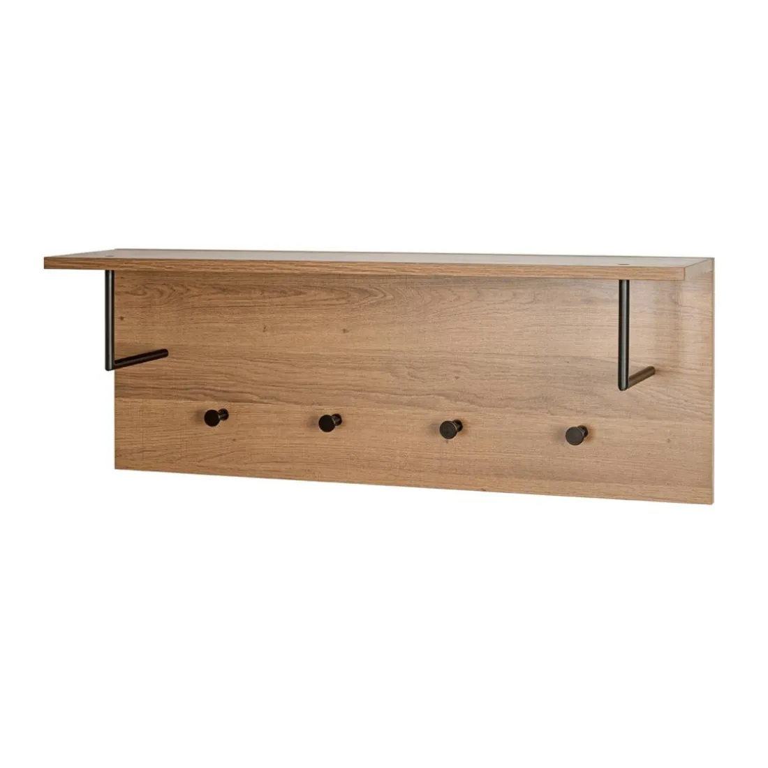 Etagère murale 4 crochets métalliques