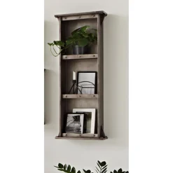 Etagère murale en MDF avec 3 compartiments anthracite