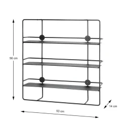 Etagère murale en métal à 3 niveaux noire
