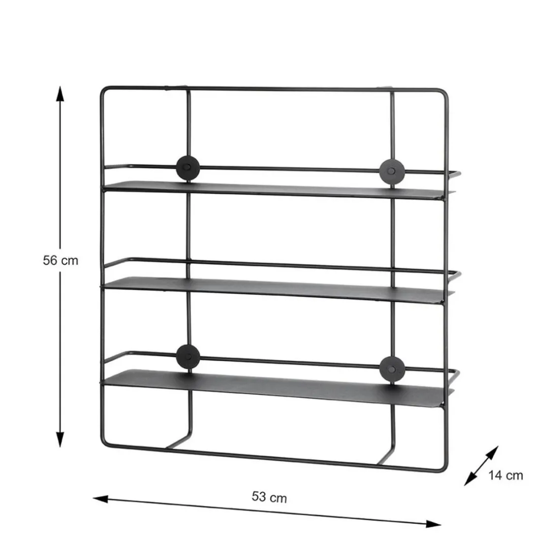 Etagère murale en métal à 3 niveaux noire