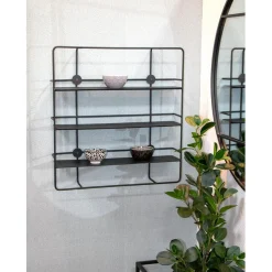 Etagère murale en métal à 3 niveaux noire