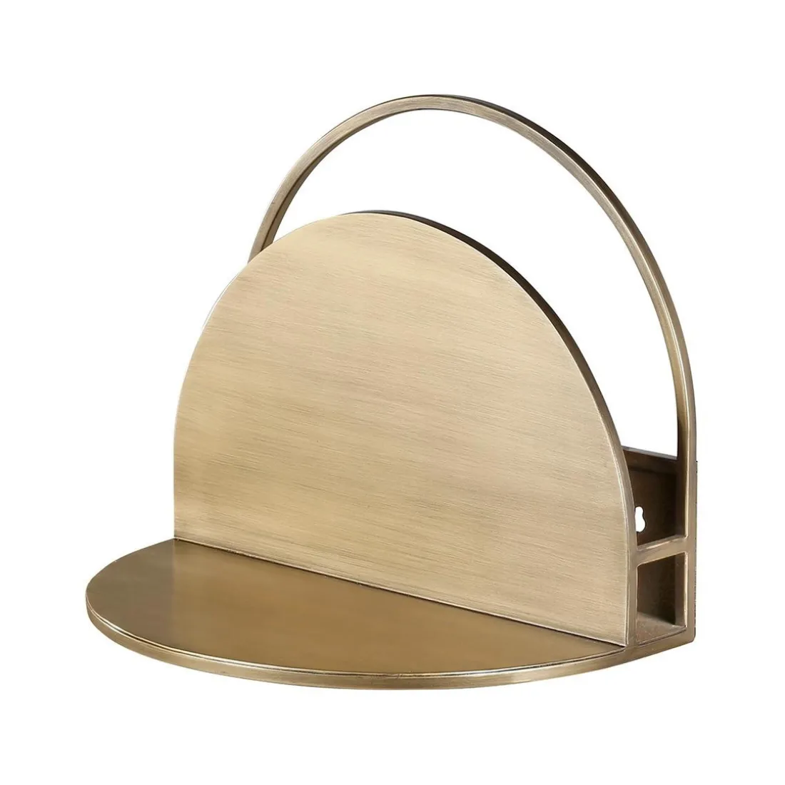 Etagère murale métal laiton antique 40cm