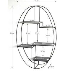 Etagère Murale Ovale Noir